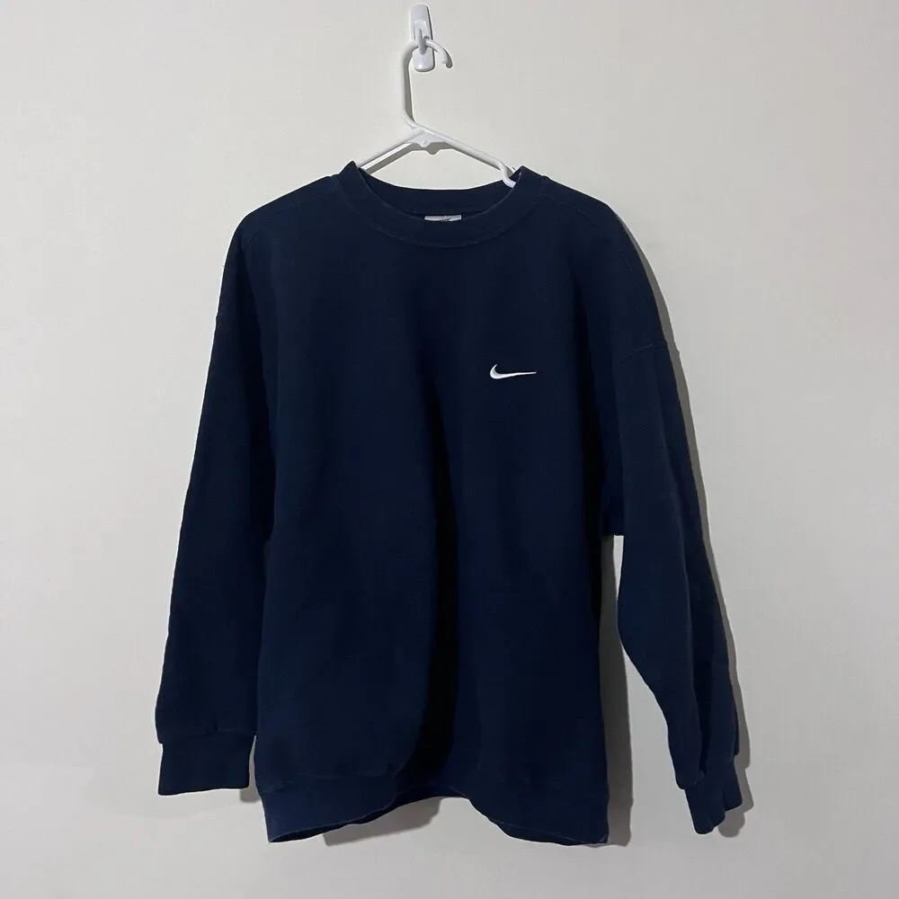 Vintage Nike Sweatshirt Mens XL Navy 90s Skate Surf Baggy Sports Sweater